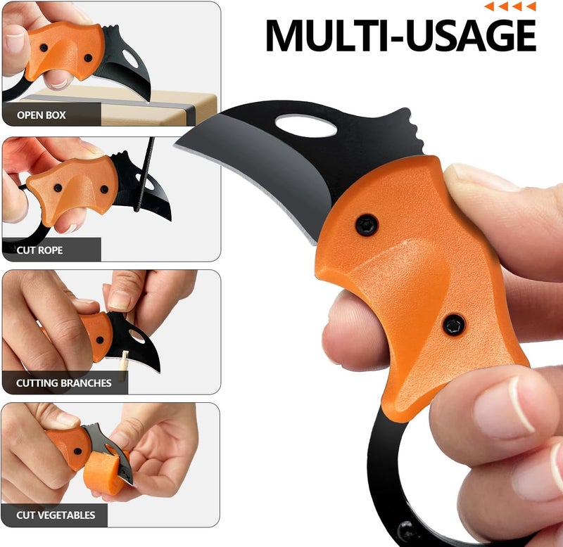 Solvora Pocket Knife, EDC knife for Men & Women - 1.34 Inch blade, Mini Folding Cool Gadgets for Everyday Carry Folding Knife.Stocking Stuffers Gifts for Him Men Husband (Orange) - Image 3